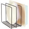 image:imagemDesign Metal Pan Organizer for Kitchen Cabinet Counter Pantry Shelf  3 Slots for Baking Sheets Muffin Pans Cutting Boards Frying Pans  Pan Organizer and Storage  Concerto Collection  BlackBronze
