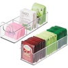 image:imagemDesign Plastic Condiment Organizer and Tea Bag Holder  9 Long Kitchen PantryCountertop Storage Caddy  Divided Chip Snack Granola Oatmeal Packet Holder  Lumiere Collection  4 Pack  Clear9 x 3 x 3 Pack of 2