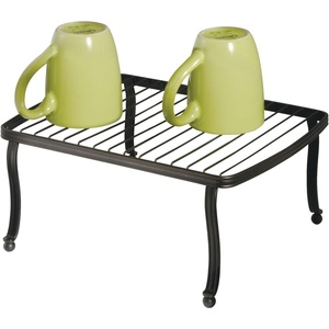 image:imagemDesign Decorative Metal Wire Kitchen Pantry Countertop Organizer Storage Shelf Raised Cabinet Rack  for Food Dishes Plates Dishes Bowls Mugs Glasses  Bronze