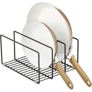image:imagemDesign Metal Pan Organizer for Kitchen Cabinet Counter Pantry Shelf  3 Slots for Baking Sheets Muffin Pans Cutting Boards Frying Pans  Pan Organizer and Storage  Concerto Collection  BlackBlack