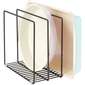 image:imagemDesign Metal Pan Organizer for Kitchen Cabinet Counter Pantry Shelf  3 Slots for Baking Sheets Muffin Pans Cutting Boards Frying Pans  Pan Organizer and Storage  Concerto Collection  BlackBronze
