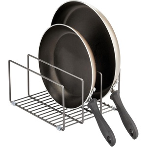 image:imagemDesign Metal Pan Organizer for Kitchen Cabinet Counter Pantry Shelf  3 Slots for Baking Sheets Muffin Pans Cutting Boards Frying Pans  Pan Organizer and Storage  Concerto Collection  BlackGraphite