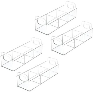 image:imagemDesign Plastic Condiment Organizer and Tea Bag Holder  9 Long Kitchen PantryCountertop Storage Caddy  Divided Chip Snack Granola Oatmeal Packet Holder  Lumiere Collection  4 Pack  Clear9 x 3 x 3 Pack of 4