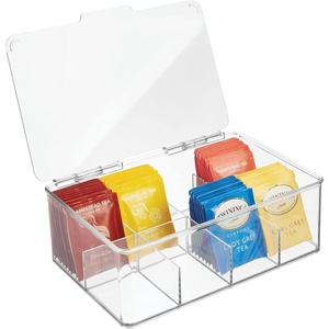 image:imagemDesign Tea Bag Single Serve Pouch Divided Box Holder Organizer Clear1055 x 355 x 725
