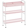 image:imagemDesign 3Tier Metal Frame Vertical Toy Storage Organizer Cart for ChildKids Bedroom Toy Room Playroom  Holds Toys Crayons Building Blocks Puzzles Crafts Books Blankets  PinkWhite