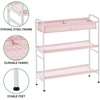 image:imagemDesign 3Tier Metal Frame Vertical Toy Storage Organizer Cart for ChildKids Bedroom Toy Room Playroom  Holds Toys Crayons Building Blocks Puzzles Crafts Books Blankets  PinkWhite