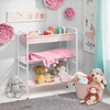 image:imagemDesign 3Tier Metal Frame Vertical Toy Storage Organizer Cart for ChildKids Bedroom Toy Room Playroom  Holds Toys Crayons Building Blocks Puzzles Crafts Books Blankets  PinkWhite