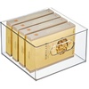 image:imagemDesign Deep Plastic Stackable Kitchen Storage Organizer Container Bin for Pantry Cabinet Cupboard Shelves Fridge or Freezer  Holds Dry Goods Sauces Condiments Ligne Collection 2 Pack Clear