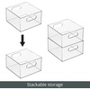 image:imagemDesign Deep Plastic Stackable Storage Organizer Container Bin Office Organization for Filing Cabinet Cupboard Shelves and Desk  Holds Notepads Pens Pencils  Ligne Collection 6 Pack Clear