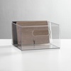 image:imagemDesign Deep Plastic Stackable Storage Organizer Container Bin Office Organization for Filing Cabinet Cupboard Shelves and Desk  Holds Notepads Pens Pencils  Ligne Collection 6 Pack Clear