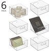 image:imagemDesign Deep Plastic Stackable Storage Organizer Container Bin Office Organization for Filing Cabinet Cupboard Shelves and Desk  Holds Notepads Pens Pencils  Ligne Collection 6 Pack Clear