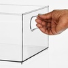 image:imagemDesign Deep Plastic Stackable Storage Organizer Container Bin Office Organization for Filing Cabinet Cupboard Shelves and Desk  Holds Notepads Pens Pencils  Ligne Collection 6 Pack Clear