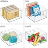 image:imagemDesign Deep Plastic Stackable Storage Organizer Container Bin Office Organization for Filing Cabinet Cupboard Shelves and Desk  Holds Notepads Pens Pencils  Ligne Collection 6 Pack Clear