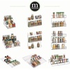 image:imagemDesign Expandable Plastic Deluxe Spice Rack Drawer Organizer for Kitchen Cabinet Drawers 3 Tier Slanted for Spice Jars Food Seasoning Bottle Storage Ligne Collection  BronzeClear