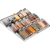 image:imagemDesign Expandable Plastic Deluxe Spice Rack Drawer Organizer for Kitchen Cabinet Drawers 3 Tier Slanted for Spice Jars Food Seasoning Bottle Storage Ligne Collection  BronzeSmoke Tint