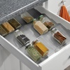 image:imagemDesign Expandable Plastic Deluxe Spice Rack Drawer Organizer for Kitchen Cabinet Drawers 3 Tier Slanted for Spice Jars Food Seasoning Bottle Storage Ligne Collection  BronzeSmoke Tint
