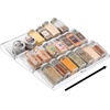 image:imagemDesign Expandable Plastic Deluxe Spice Rack Drawer Organizer for Kitchen Cabinet Drawers 3 Tier Slanted for Spice Jars Food Seasoning Bottle Storage Ligne Collection  BronzeClear