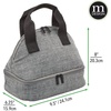 image:imagemDesign Fabric Travel Insulated Lunch Bag Tote Organizer  Perfect for Office Picnics Lunch Snacks Food Storage Cooler  WaterResistant  EasyGrip Handle  Gray