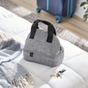 image:imagemDesign Fabric Travel Insulated Lunch Bag Tote Organizer  Perfect for Office Picnics Lunch Snacks Food Storage Cooler  WaterResistant  EasyGrip Handle  Gray
