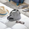 image:imagemDesign Fabric Travel Toiletry and Cosmetic Bag Organizer with EasyPull ZipperHandle WaterResistant  Holds Shaving Cream Shampoos Gels Hair Accessories MakeUp Travel Sizes  Gray