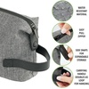 image:imagemDesign Fabric Travel Toiletry and Cosmetic Bag Organizer with EasyPull ZipperHandle WaterResistant  Holds Shaving Cream Shampoos Gels Hair Accessories MakeUp Travel Sizes  Gray