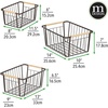 image:imagemDesign Farmhouse Decor Metal Wire Pantry Home Organizer Storage Bin Basket  for Cabinets Shelves Countertops Bathroom Bedroom Kitchen Closet  Set of 3  BronzeWood Handles