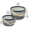 image:imagemDesign Farmhouse Metal Storage Organizer Basket Bin with Wood Handles  for Bathroom Office Entryway Closet Cabinet Bedroom Laundry Room Nursery Kids Toy Room Set of 2  Black
