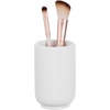 image:imagemDesign Fluted Resin 3Piece Bathroom Vanity Countertop Accessories  Soap Dispenser Tumbler Rinsing Cup and Canister Holder Sets  Complete Modern Counter Aesthetic  Set of 3  White