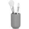 image:imagemDesign Fluted Resin 3Piece Bathroom Vanity Countertop Accessories  Soap Dispenser Tumbler Rinsing Cup and Canister Holder Sets  Complete Modern Counter Aesthetic  Set of 3  Gray