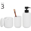 image:imagemDesign Fluted Resin 3Piece Bathroom Vanity Countertop Accessories  Soap Dispenser Tumbler Rinsing Cup and Canister Holder Sets  Complete Modern Counter Aesthetic  Set of 3  White