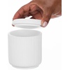 image:imagemDesign Fluted Resin 3Piece Bathroom Vanity Countertop Accessories  Soap Dispenser Tumbler Rinsing Cup and Canister Holder Sets  Complete Modern Counter Aesthetic  Set of 3  White