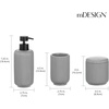 image:imagemDesign Fluted Resin 3Piece Bathroom Vanity Countertop Accessories  Soap Dispenser Tumbler Rinsing Cup and Canister Holder Sets  Complete Modern Counter Aesthetic  Set of 3  Gray
