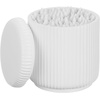 image:imagemDesign Fluted Resin 3Piece Bathroom Vanity Countertop Accessories  Soap Dispenser Tumbler Rinsing Cup and Canister Holder Sets  Complete Modern Counter Aesthetic  Set of 3  White