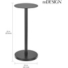 image:imagemDesign Glass Top SideEnd Drink Table  Tall Modern Round Accent Metal Nightstand Furniture for Living Room Dorm Home Office and Bedroom  9 Round  Matte BlackPc Matte Black