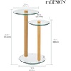image:imagemDesign Glass Top SideEnd Duo Drink Table  2Tier Modern Round Accent Wood Nightstand Furniture for Living Room Dorm Home Office and Bedroom  12 Round  ClearNatural
