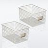 image:imagemDesign Large Metal Farmhouse Storage Organizer Bin Baskets with Label Slot for Closet Cabinet Cupboard  Wire Organizing Basket Holds Clothing Linens Shoes Omaha Collection 2 Pack Satin