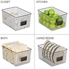 image:imagemDesign Large Metal Farmhouse Storage Organizer Bin Baskets with Label Slot for Closet Cabinet Cupboard  Wire Organizing Basket Holds Clothing Linens Shoes Omaha Collection 2 Pack Bronze