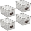 image:imagemDesign Large Metal Farmhouse Storage Organizer Bin Baskets with Label Slot for Closet Cabinet Cupboard  Wire Organizing Basket Holds Clothing Linens Shoes Omaha Collection 4 Pack Bronze