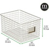 image:imagemDesign Large Metal Farmhouse Storage Organizer Bin Baskets with Label Slot for Closet Cabinet Cupboard  Wire Organizing Basket Holds Clothing Linens Shoes Omaha Collection 4 Pack Satin
