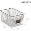 image:imagemDesign Large Metal Farmhouse Storage Organizer Bin Baskets with Label Slot for Closet Cabinet Cupboard  Wire Organizing Basket Holds Clothing Linens Shoes Omaha Collection 2 Pack Bronze
