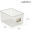 image:imagemDesign Large Metal Farmhouse Storage Organizer Bin Baskets with Label Slot for Closet Cabinet Cupboard  Wire Organizing Basket Holds Clothing Linens Shoes Omaha Collection 2 Pack Satin