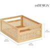 image:imagemDesign Large Wooden Rectangular Organizer Natural Cane Storage Bin Box with BuiltIn Handles for Kitchen Pantry Counter or Cabinet  Multipurpose  Natural