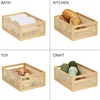 image:imagemDesign Large Wooden Rectangular Organizer Natural Cane Storage Bin Box with BuiltIn Handles for Kitchen Pantry Counter or Cabinet  Multipurpose  Natural
