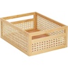image:imagemDesign Large Wooden Rectangular Organizer Natural Cane Storage Bin Box with BuiltIn Handles for Kitchen Pantry Counter or Cabinet  Multipurpose  Natural