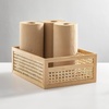 image:imagemDesign Large Wooden Rectangular Organizer Natural Cane Storage Bin Box with BuiltIn Handles for Kitchen Pantry Counter or Cabinet  Multipurpose  Natural