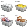 image:imagemDesign Medium Metal Farmhouse Home Storage Organizer Basket  Chicken Wire Design Fabric Liner for Kitchen Bathroom Living Room Pantry Cupboard Shelves Countertop 2 Pack  BlackGray