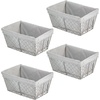 image:imagemDesign Medium Metal Farmhouse Home Storage Organizer Basket  Chicken Wire Design Fabric Liner for Kitchen Bathroom Living Room Pantry Cupboard Shelves Countertop  4 Pack  GraphiteGray
