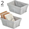 image:imagemDesign Medium Metal Farmhouse Home Storage Organizer Basket  Chicken Wire Design Fabric Liner for Kitchen Bathroom Living Room Pantry Cupboard Shelves Countertop 2 Pack WhiteGray