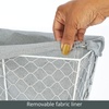 image:imagemDesign Medium Metal Farmhouse Home Storage Organizer Basket  Chicken Wire Design Fabric Liner for Kitchen Bathroom Living Room Pantry Cupboard Shelves Countertop 2 Pack WhiteGray