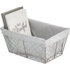 image:imagemDesign Medium Metal Farmhouse Home Storage Organizer Basket  Chicken Wire Design Fabric Liner for Kitchen Bathroom Living Room Pantry Cupboard Shelves Countertop  4 Pack  GraphiteGray